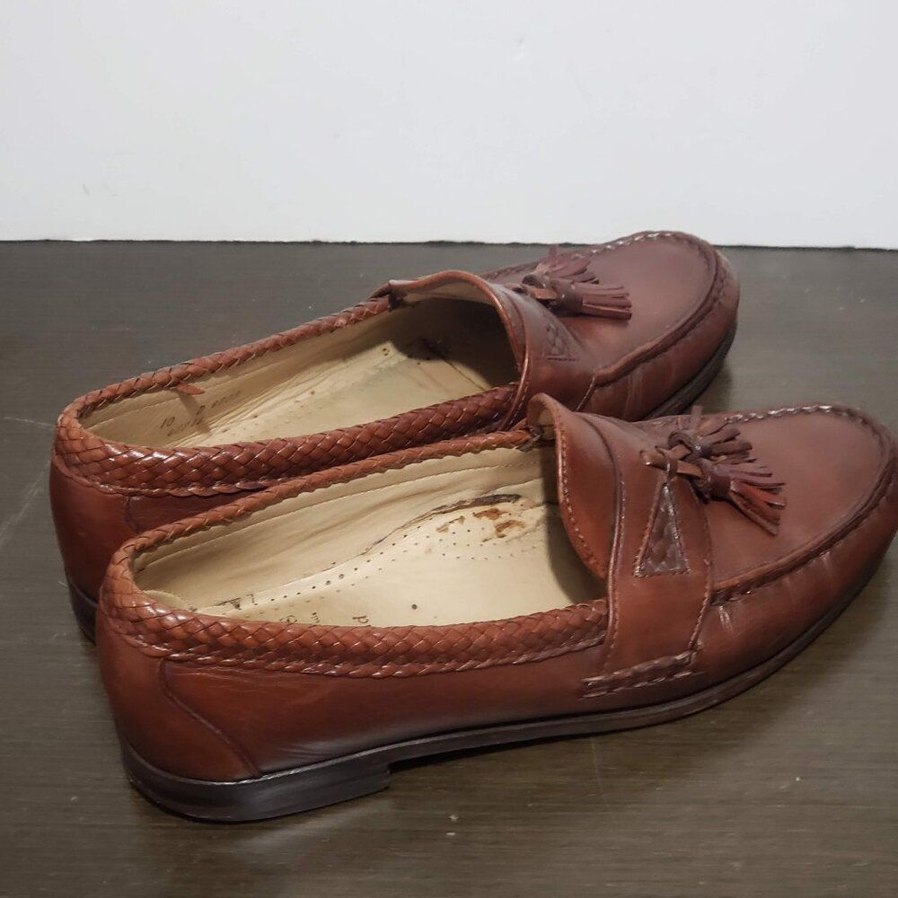 Allen Edmonds Maxfield 6203 Brown Leather Dress Loafers Tassel USA Made 10D - Picture 8 of 14